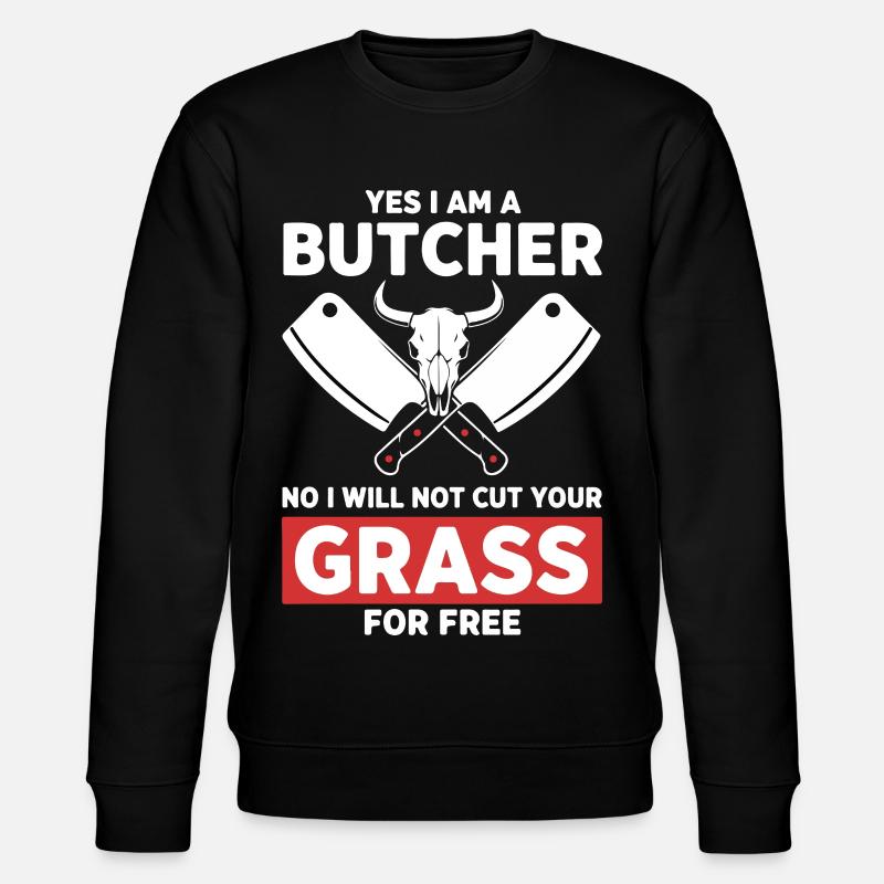 Humor-Schlächter schneidet kein Gras - Stanley/Stella Unisex Bio-Sweatshirt CHANGER  - Schwarz