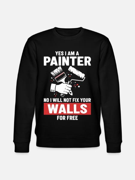 Humor Painter Fixed Not Walls - Stanley/Stella CHANGER Unisex Organic Sweatshirt - black