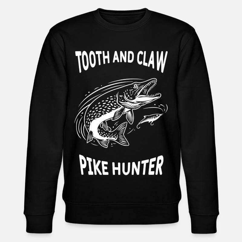 Pike River Fishing Pike Hunter - Stanley/Stella CHANGER Unisex Organic Sweatshirt - black