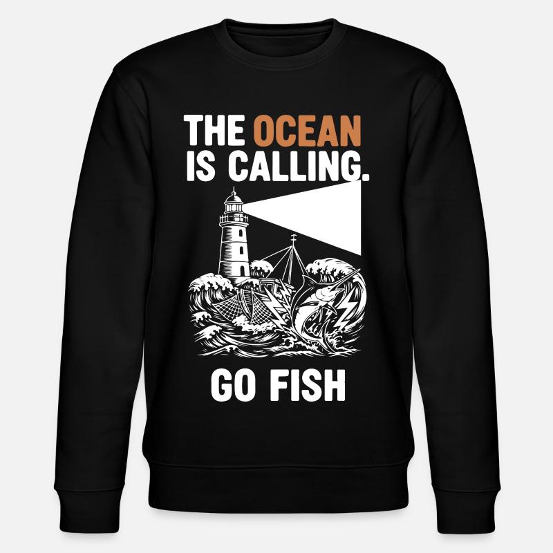 Pêche Mer Ocean Go Fish - Stanley/Stella CHANGER Unisex Organic Sweatshirt - black