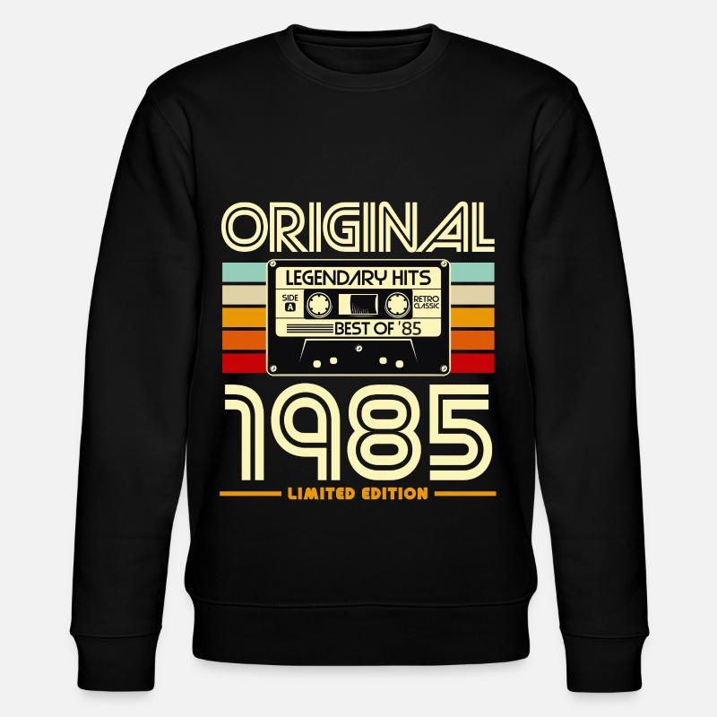 1985 Cassette Retro Légende Hits - Sweat bio CHANGER Stanley/Stella Unisexe - noir