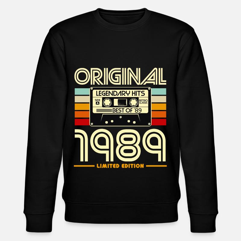 1989 Limited Edition Retro-Kassette - Stanley/Stella Unisex Bio-Sweatshirt CHANGER  - Schwarz