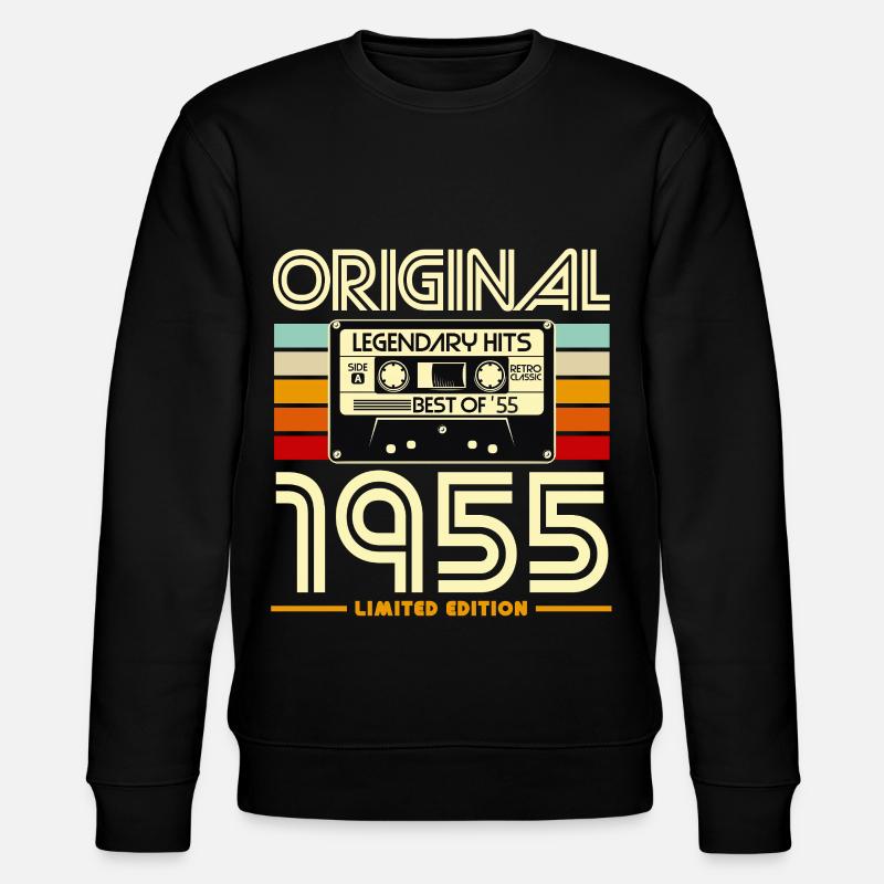 Retro Cassette 1955 Legendary Hits - Stanley/Stella CHANGER Unisex Organic Sweatshirt - black