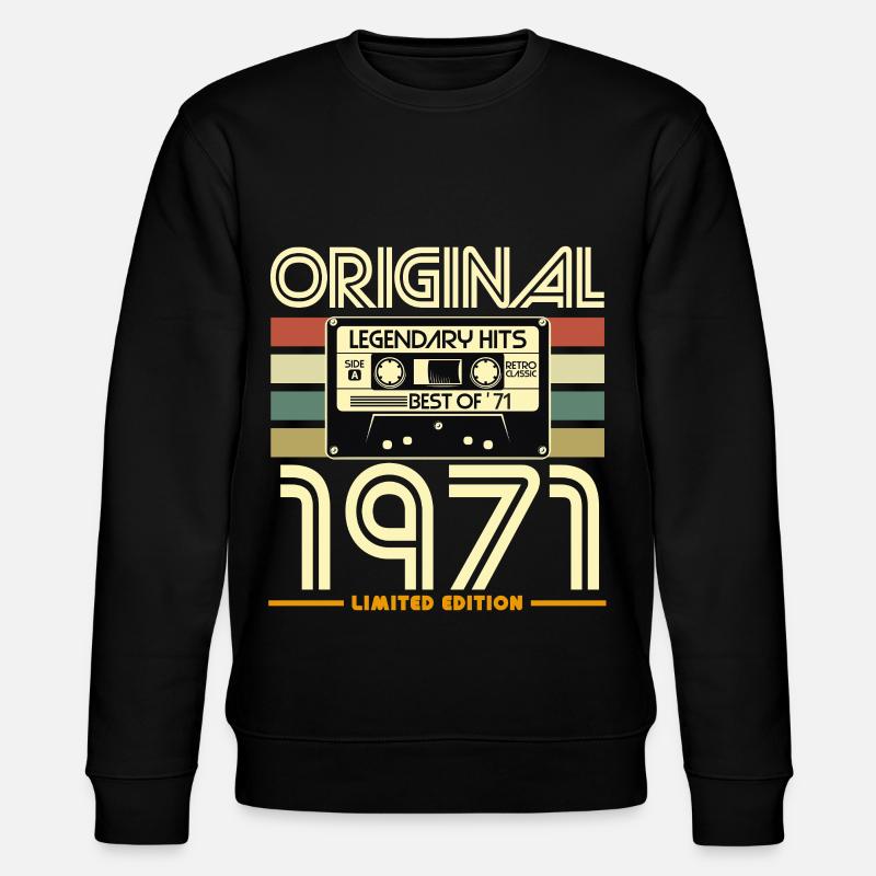 Original 1971 Retro Hits Cassette - Stanley/Stella CHANGER Unisex Organic Sweatshirt - black