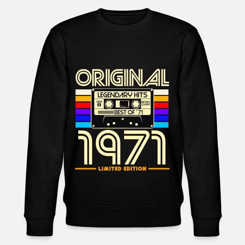 1971 limitierte Kassetten - Stanley/Stella Unisex Bio-Sweatshirt CHANGER - Schwarz