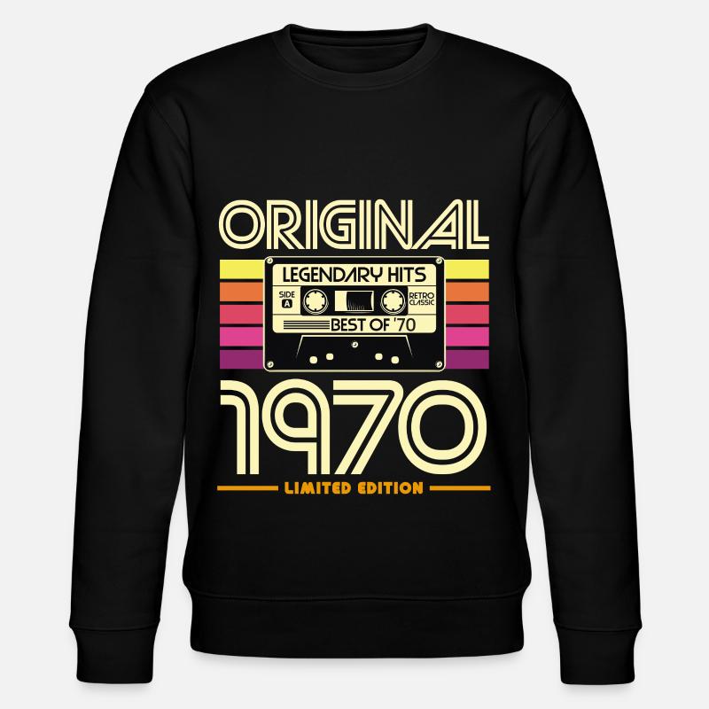 Original 1970 Retro Hits Cassette - Stanley/Stella CHANGER Unisex Organic Sweatshirt - black