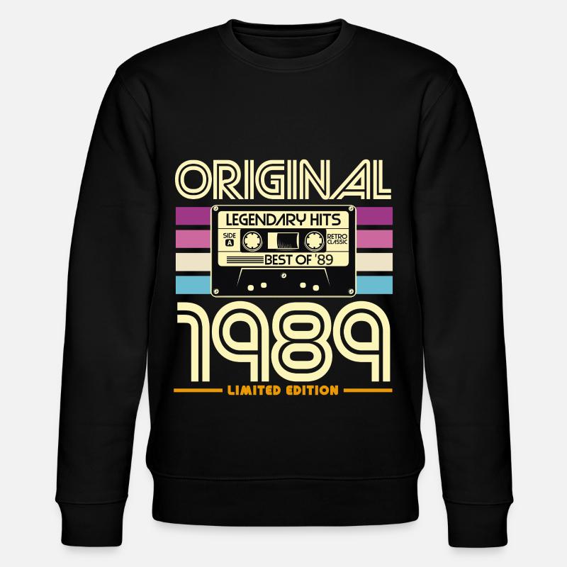 1989 Limited Edition Retro Cassette - Stanley/Stella CHANGER Unisex Organic Sweatshirt - black
