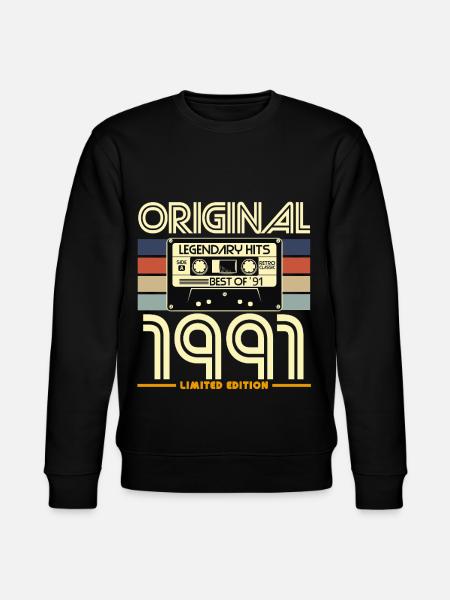Original 1991 Retro Hits - Stanley/Stella CHANGER Unisex Organic Sweatshirt - black