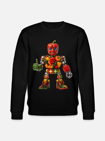 Pepper Bot Veggie Power - Stanley/Stella CHANGER Unisex Organic Sweatshirt - black