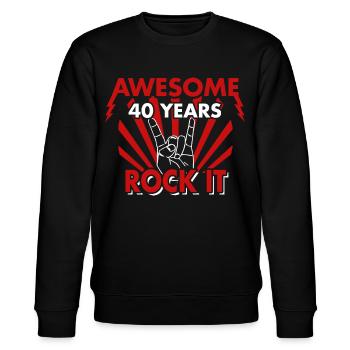 40e anniversaire 40 ans cadeau HEAVY METAL - Sweat bio CHANGER Stanley/Stella Unisexe - noir - Devant - Nik (191cm) & Marisol (170cm)