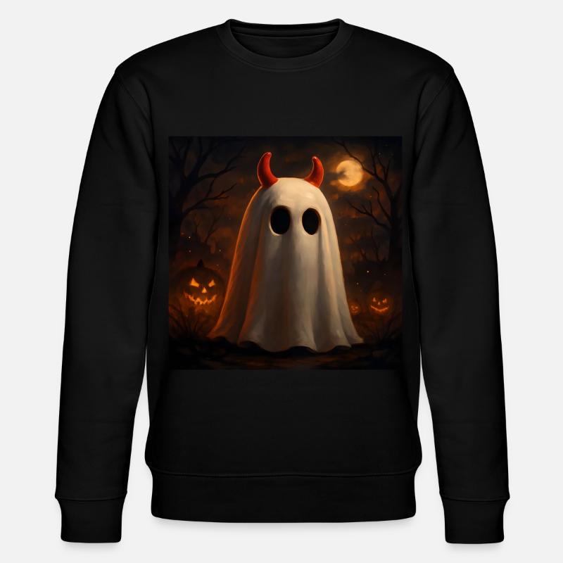 Spooky Devil Ghosts Halloween Gift - Stanley/Stella CHANGER Unisex Organic Sweatshirt - black