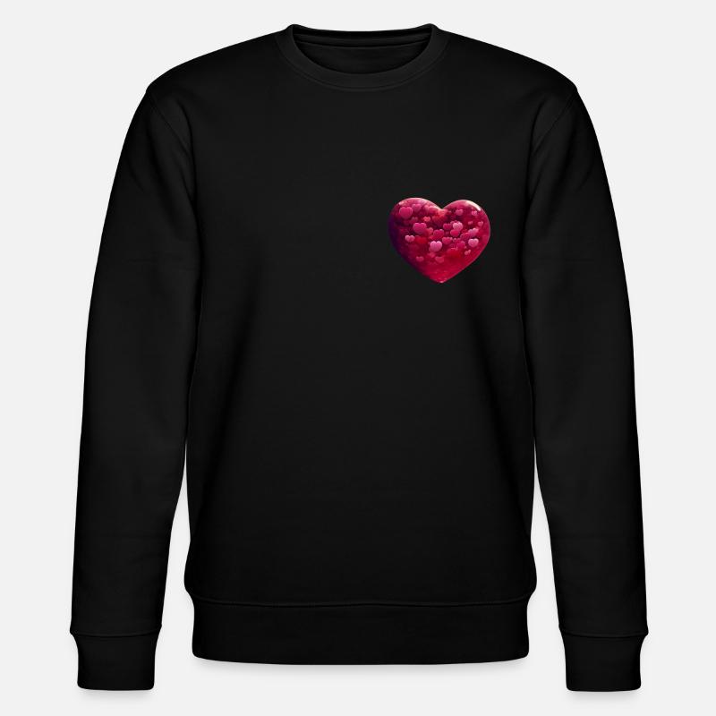 Herz voller Herzen - Stanley/Stella Unisex Bio-Sweatshirt CHANGER  - Schwarz