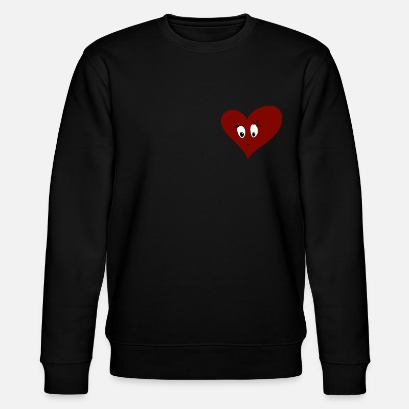 Heart - cute - sensitive - sad - Stanley/Stella CHANGER Unisex Organic Sweatshirt - black