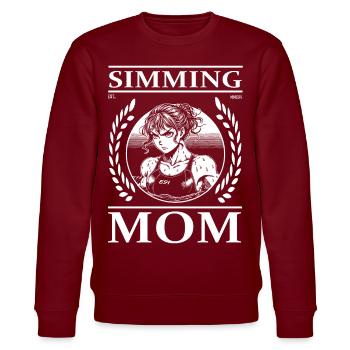 Swimming Mom – japanischen Comic Style - Stanley/Stella Unisex Bio-Sweatshirt CHANGER  - Burgunderrot - Vorne - Nik (191cm) & Marisol (170cm)