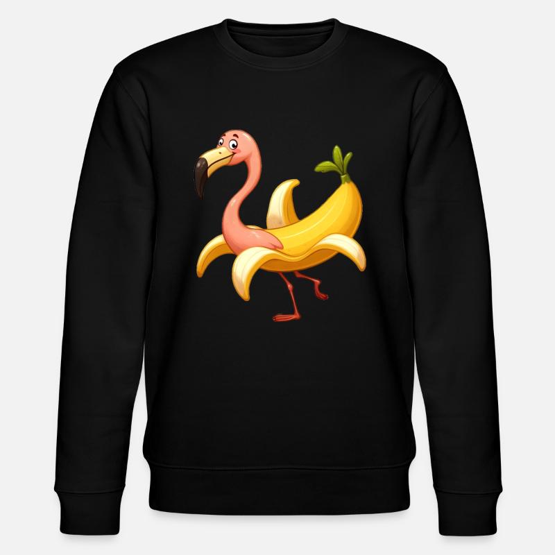 Flamant rose banane - Sweat bio CHANGER Stanley/Stella Unisexe - noir