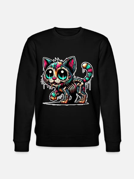 Cat Zombie - Stanley/Stella CHANGER Unisex Organic Sweatshirt - black
