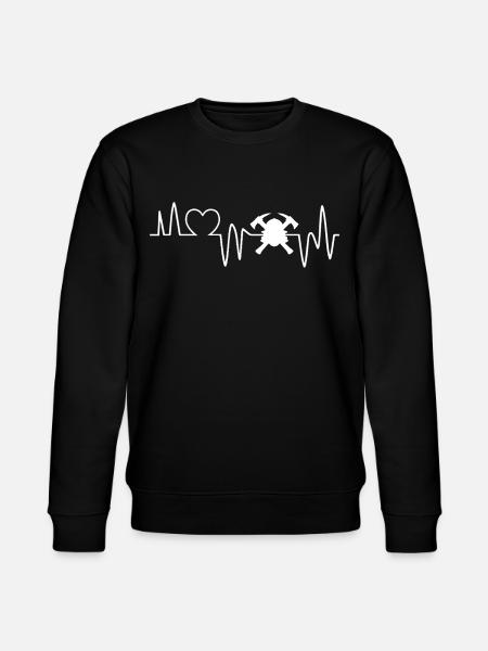 firefighter heartbeat firefighter - Stanley/Stella CHANGER Unisex Organic Sweatshirt - black
