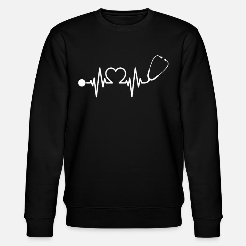 Infirmière Docteur heartbeat stéthoscope - Sweat bio CHANGER Stanley/Stella Unisexe - noir
