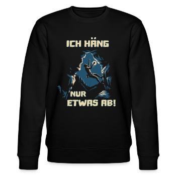 Bouldern und klettern Sprüche für Kletterhalle - Stanley/Stella Unisex Bio-Sweatshirt CHANGER  - Schwarz - Vorne - Nik (191cm) & Marisol (170cm)