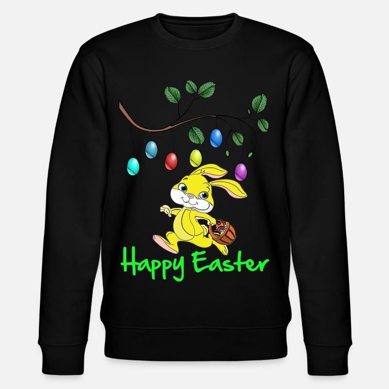 OsterfestOstern,frohe Oster,Osterhase,happy Easter - Stanley/Stella Unisex Bio-Sweatshirt CHANGER  - Schwarz