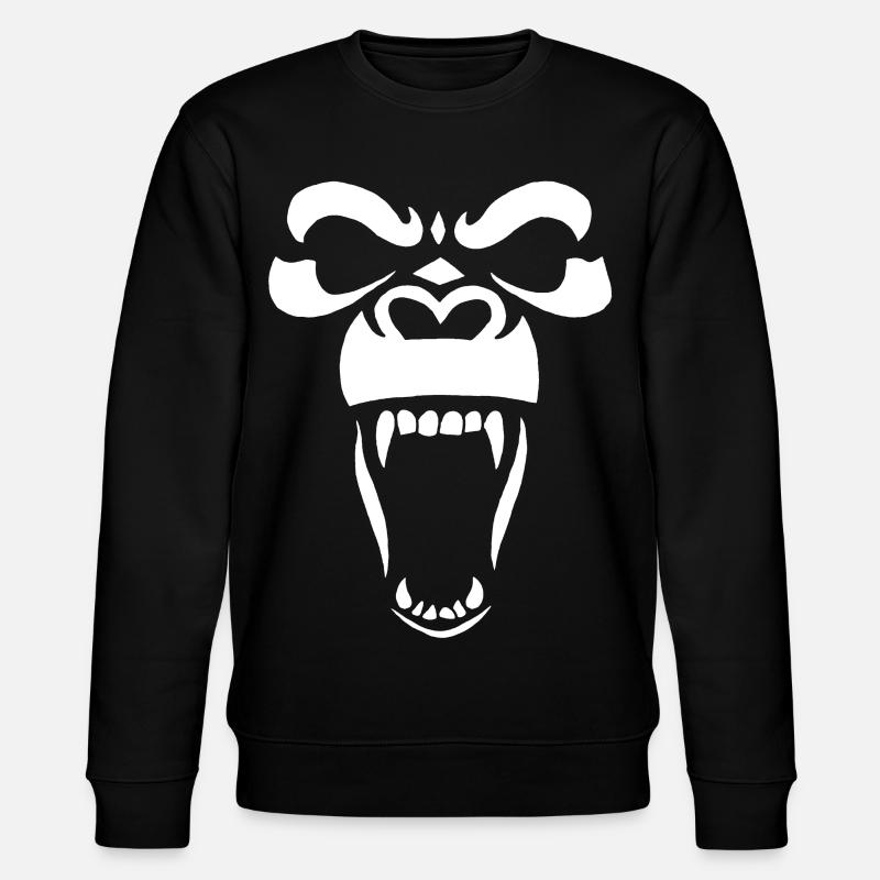 White gorilla - Stanley/Stella CHANGER Unisex Organic Sweatshirt - black