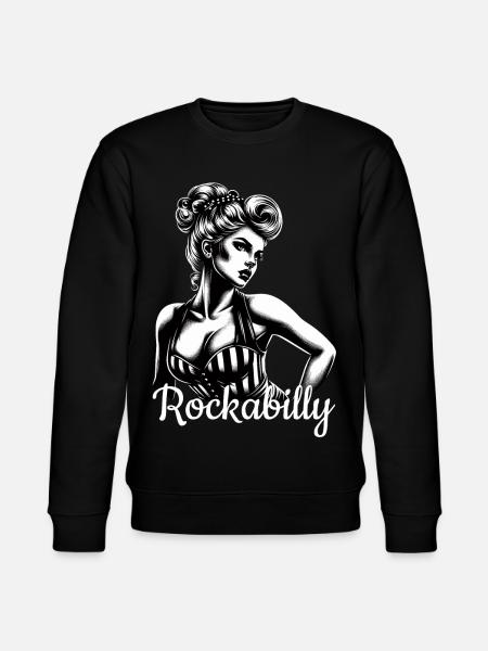Rockabilly Wife Gift - Stanley/Stella CHANGER Unisex Organic Sweatshirt - black
