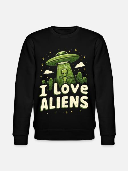 Ich liebe Aliens - Stanley/Stella Unisex Bio-Sweatshirt CHANGER - Schwarz