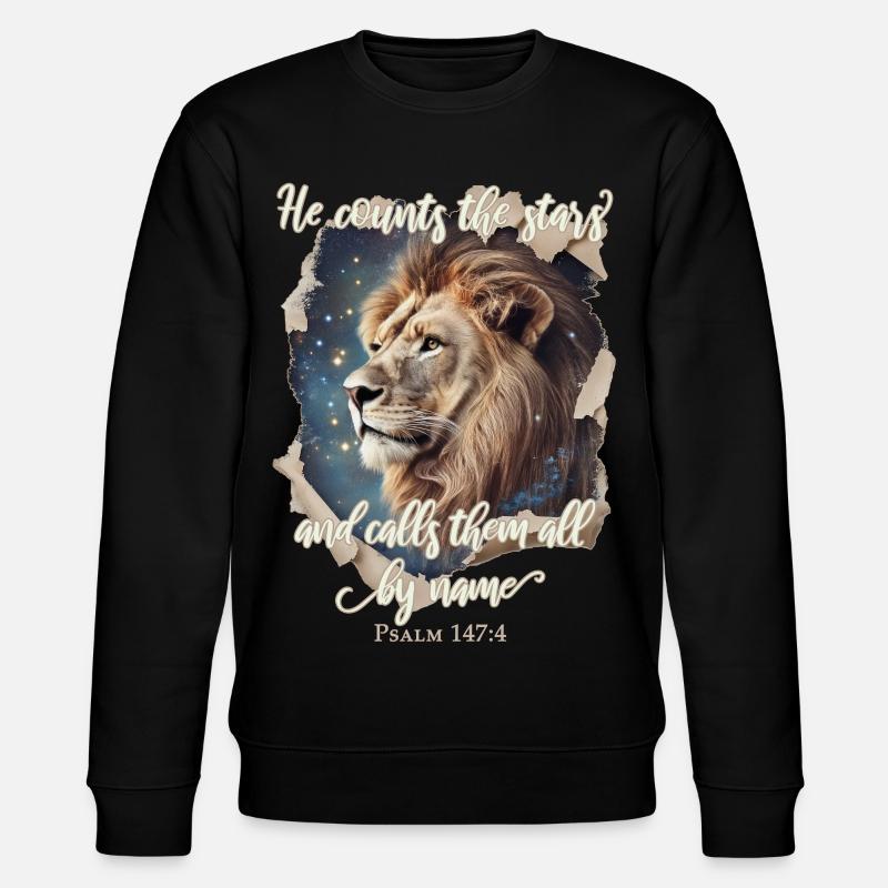 Löwe Bibelvers Christlich - Stanley/Stella Unisex Bio-Sweatshirt CHANGER  - Schwarz
