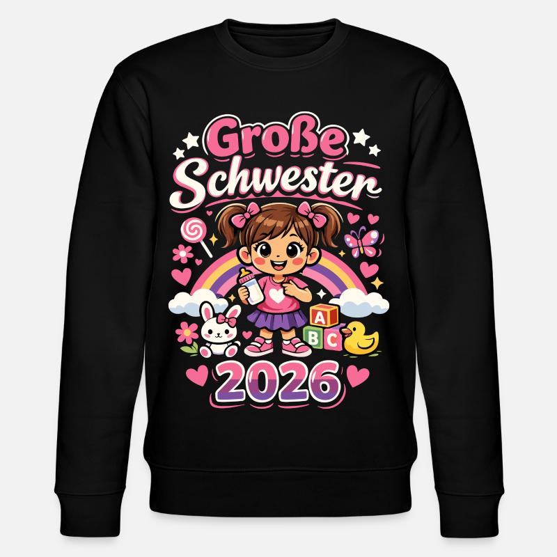 große schwester 2026 - Stanley/Stella Unisex Bio-Sweatshirt CHANGER  - Schwarz