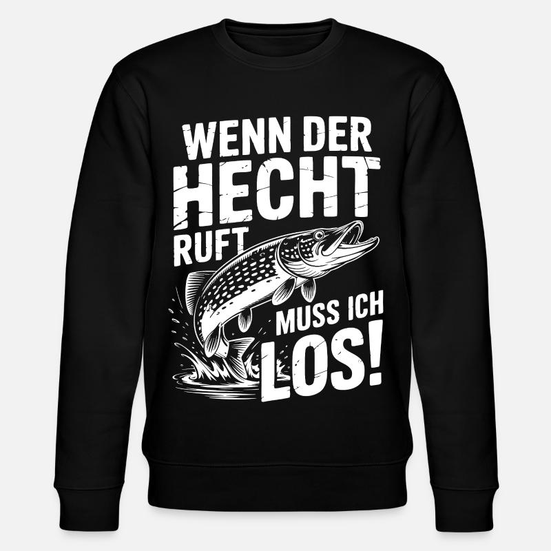 Der Hecht ruft! - Stanley/Stella Unisex Bio-Sweatshirt CHANGER - Schwarz