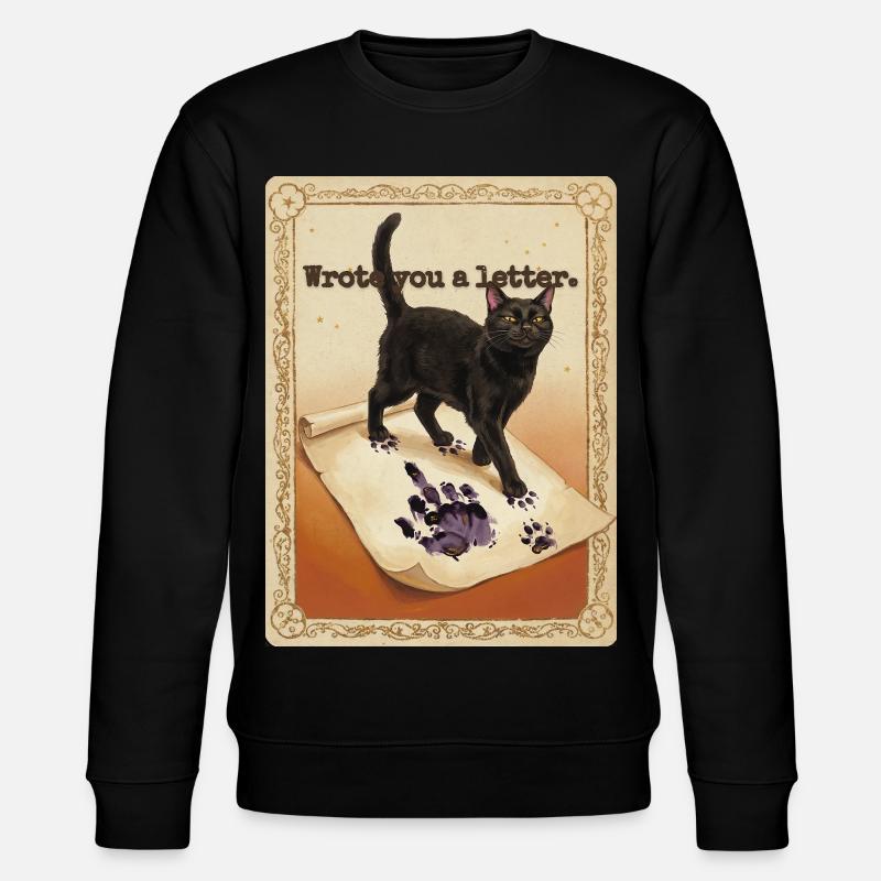 Je t’ai écrit une lettre, chat - Sweat bio CHANGER Stanley/Stella Unisexe - noir