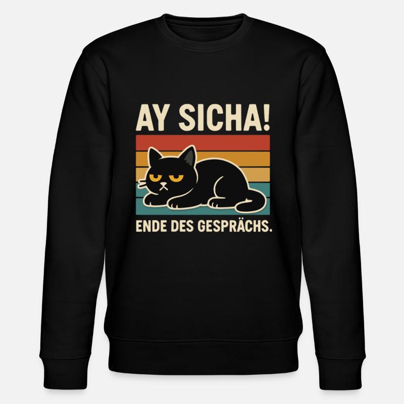 Ay Sicha Cat Retro - Stanley/Stella CHANGER Unisex Organic Sweatshirt - black