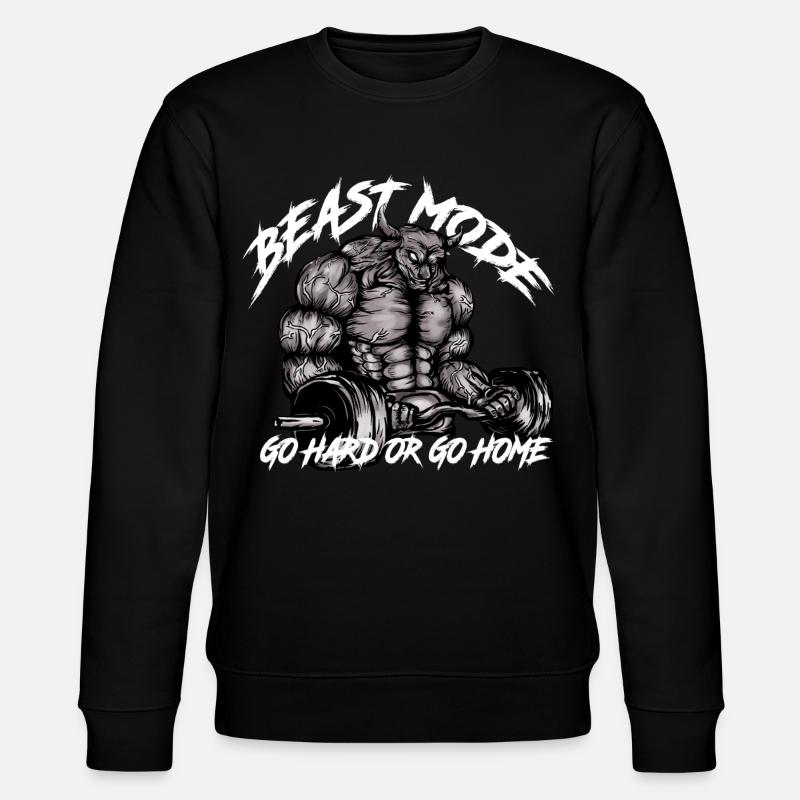 Gym Bull - Beast Mode - Stanley/Stella CHANGER Unisex Organic Sweatshirt - black