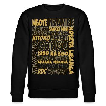 KONGO KONGO - Stanley/Stella Unisex Bio-Sweatshirt CHANGER  - Schwarz - Vorne - Nik (191cm) & Marisol (170cm)