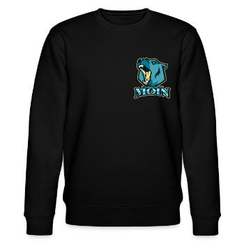 In Hamburg sacht man Moin - Stanley/Stella Unisex Bio-Sweatshirt CHANGER  - Schwarz - Vorne - Nik (191cm) & Marisol (170cm)
