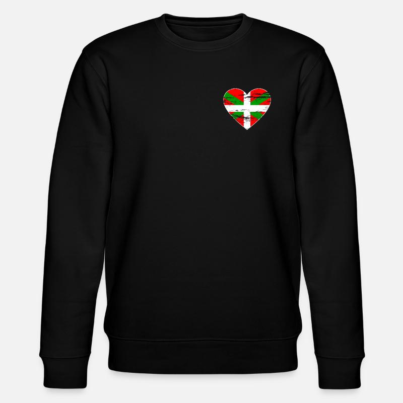 Drapeau basque coeur utilisé - Sweat bio CHANGER Stanley/Stella Unisexe - noir