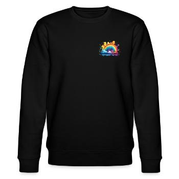 Dein Regenbogen - Stanley/Stella Unisex Bio-Sweatshirt CHANGER  - Schwarz - Vorne - Nik (191cm) & Marisol (170cm)