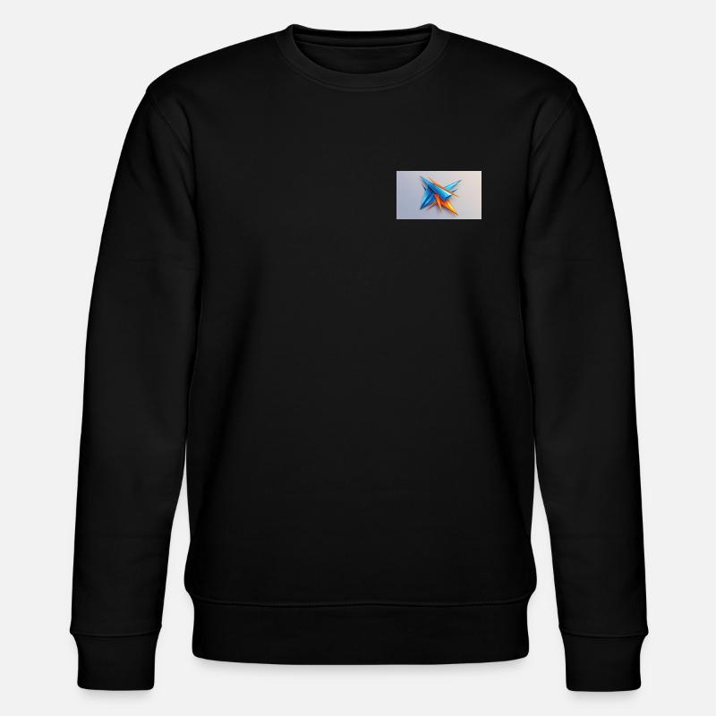 Origami Star BleuOrange - Sweat bio CHANGER Stanley/Stella Unisexe - noir