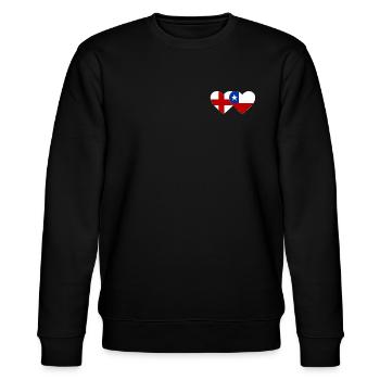 Schweden Chile Flagge Herz - Stanley/Stella Unisex Bio-Sweatshirt CHANGER  - Schwarz - Vorne - Nik (191cm) & Marisol (170cm)
