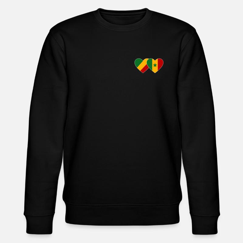Kongo_Senegal_Flagge_Herz - Sweat bio CHANGER Stanley/Stella Unisexe - noir