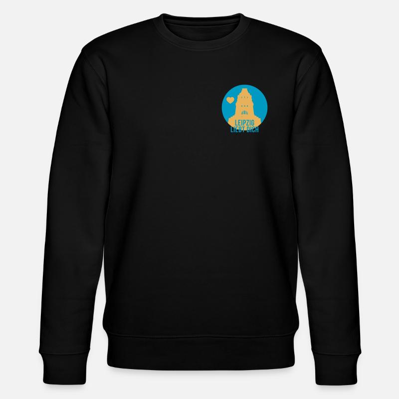 Leipzig liebt dich - Stanley/Stella Unisex Bio-Sweatshirt CHANGER  - Schwarz