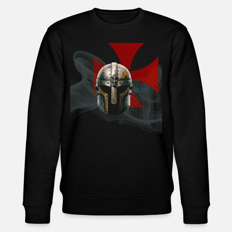 Mittelalterlicher Templerhelm - Stanley/Stella Unisex Bio-Sweatshirt CHANGER  - Schwarz