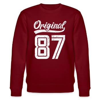 1987 Original 87 Né en 1987 - Sweat bio CHANGER Stanley/Stella Unisexe - bordeaux - Devant - Nik (191cm) & Marisol (170cm)