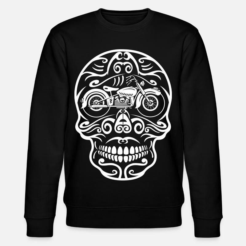 Skull Retro Motorcycle - Stanley/Stella CHANGER Unisex Organic Sweatshirt - black