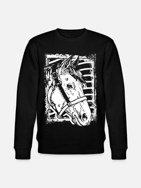 Reiten - Reiter - Pferd - Pferdekopf - Stanley/Stella Unisex Bio-Sweatshirt CHANGER - Schwarz