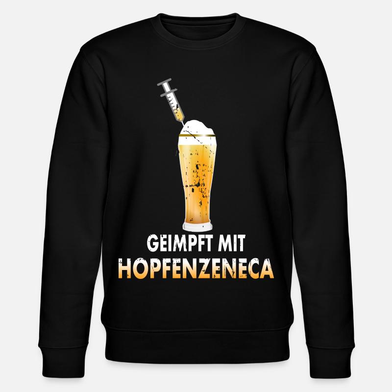Geimpft mit Hopfenzeneca - Stanley/Stella Unisex Bio-Sweatshirt CHANGER  - Schwarz