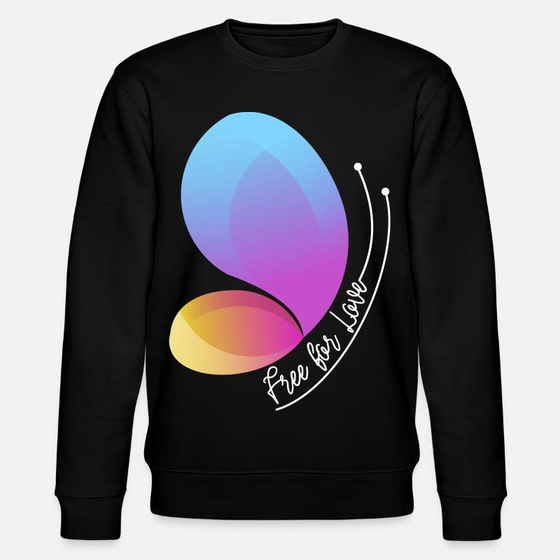 Frei durch Liebe Gradient Schmetterling - Stanley/Stella Unisex Bio-Sweatshirt CHANGER  - Schwarz