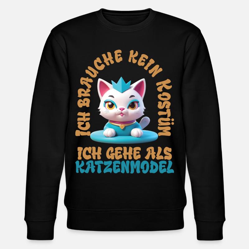 Katzenmodel - Karneval - Stanley/Stella Unisex Bio-Sweatshirt CHANGER  - Schwarz