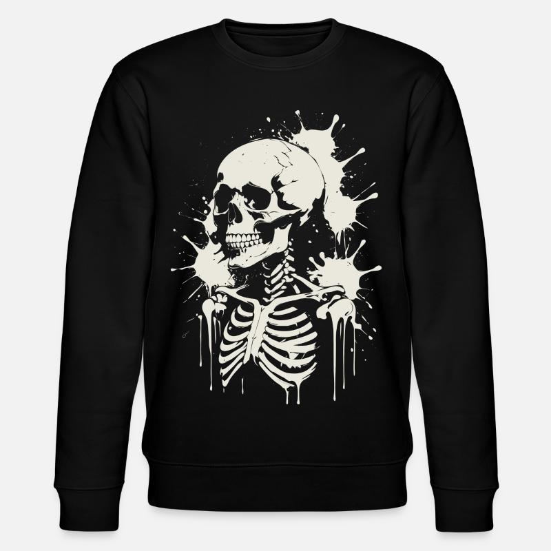 Schädel Skelett Schädel & Malerei - Stanley/Stella Unisex Bio-Sweatshirt CHANGER  - Schwarz