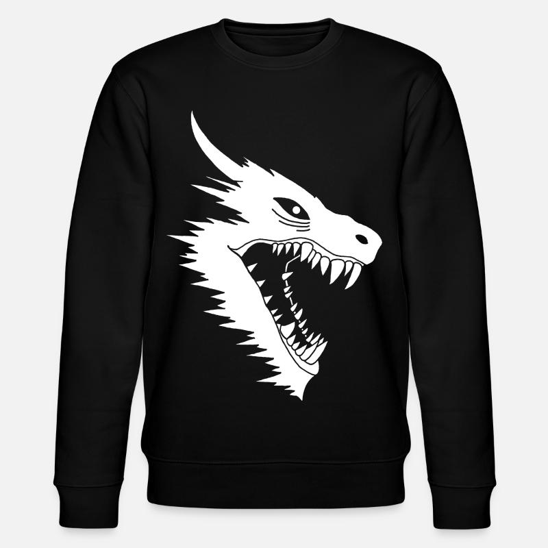 White Dragon's Attack - Stanley/Stella CHANGER Unisex Organic Sweatshirt - black